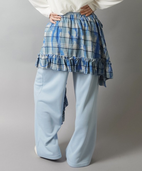 SPINNS（スピンズ） スカート チェック巻きスカート/スター/ラップ