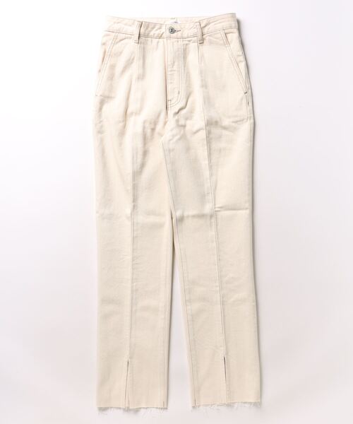 「LOWRYS FARM」 デニムパンツ LARGE アイボリー レディース