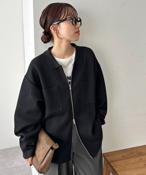 【完売品】ウール襟付きカーディガンコート ジャケット 【未使用品】 Collared knit cardigan jacket ユニセックス 男女兼用襟付き切り替え