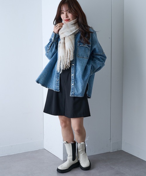 新品 ミニドレス ストール付き SETUP7（セットアップセブン） ストール マフラー 「SETUP7」ウール