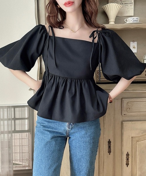 「Meiru」 半袖ブラウス SMALL クリーム レディース_画像4