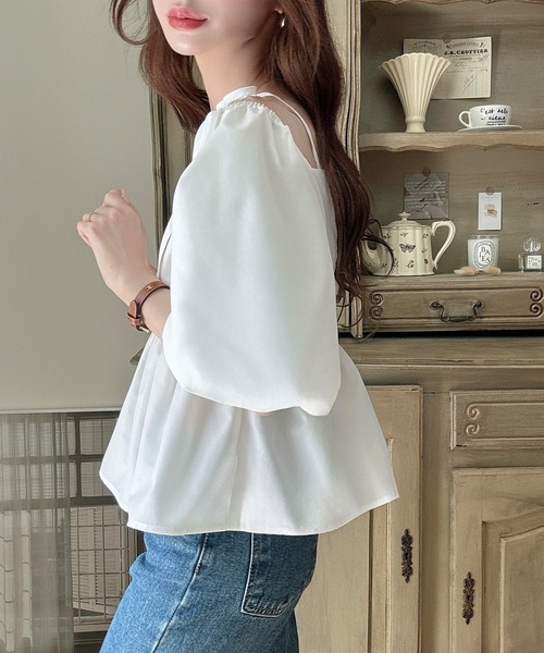 「Meiru」 半袖ブラウス SMALL クリーム レディース_画像7