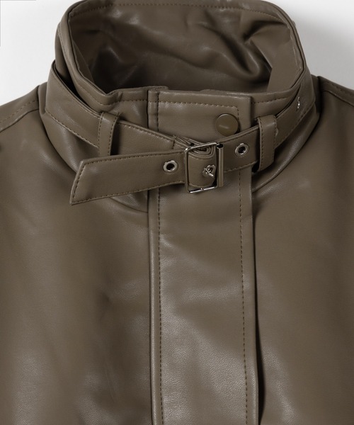 「me+em select」 レザーブルゾン FREE ブラウン レディース_画像5
