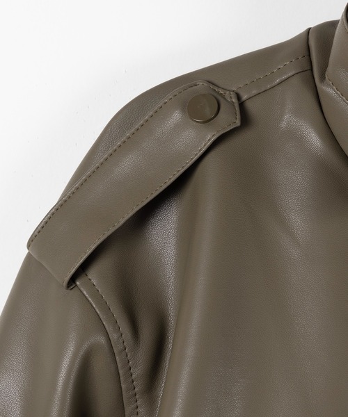 「me+em select」 レザーブルゾン FREE ブラウン レディース_画像7