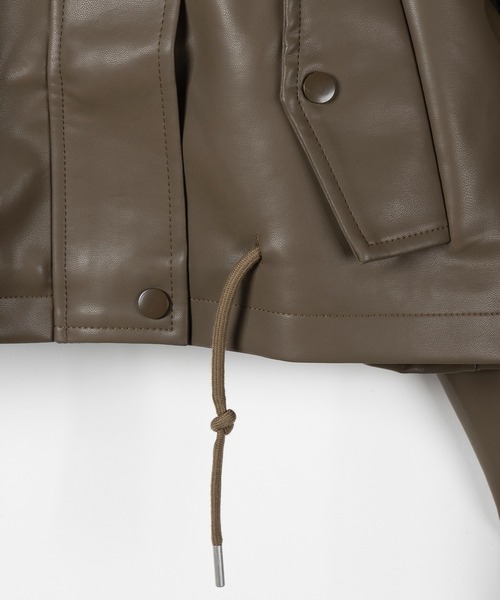 「me+em select」 レザーブルゾン FREE ブラウン レディース_画像8