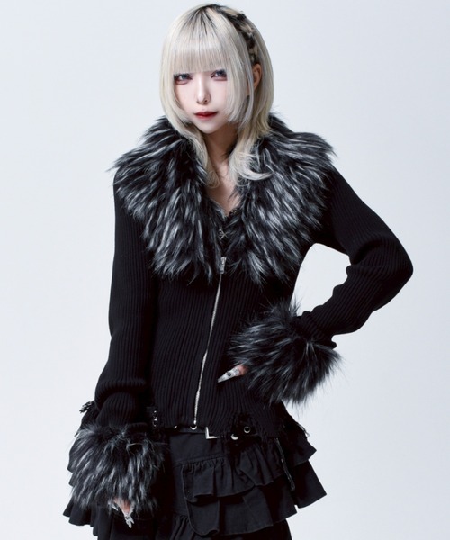 レフレム　カーディガン REFLEM（レフレム） カーディガン 「REFLEM/レフレム」ファー付きZIP