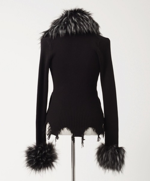 REFLEM（レフレム） カーディガン 「REFLEM/レフレム」ファー付きZIP