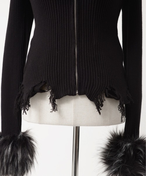 REFLEM（レフレム） カーディガン 「REFLEM/レフレム」ファー付きZIP