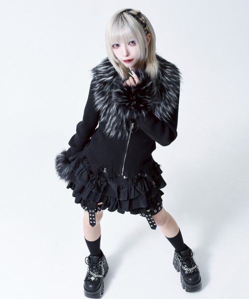 REFLEM（レフレム） カーディガン 「REFLEM/レフレム」ファー付きZIP