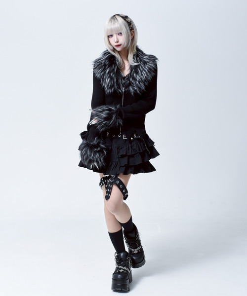 REFLEM（レフレム） カーディガン 「REFLEM/レフレム」ファー付きZIP