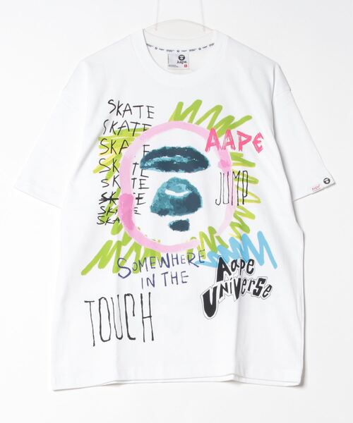 「AAPE BY A BATHING APE」 半袖Tシャツ X-LARGE ホワイト メンズ_画像2