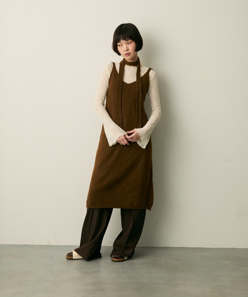 full/fill. ワンピース ribbon knit cami onepice / リボン付きニット