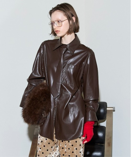 MAISON SPECIAL（メゾンスペシャル） ブラウス シャツ Vegan Leather