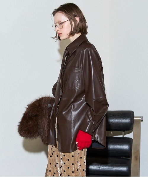 MAISON SPECIAL（メゾンスペシャル） ブラウス シャツ Vegan Leather