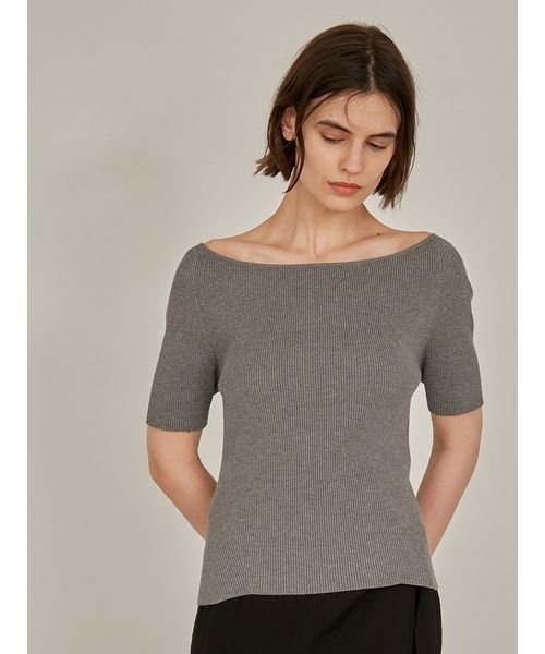 「styling/」 半袖ニット FREE グレー レディース_画像2