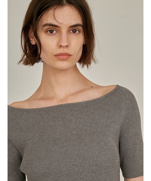 「styling/」 半袖ニット FREE グレー レディース_画像3