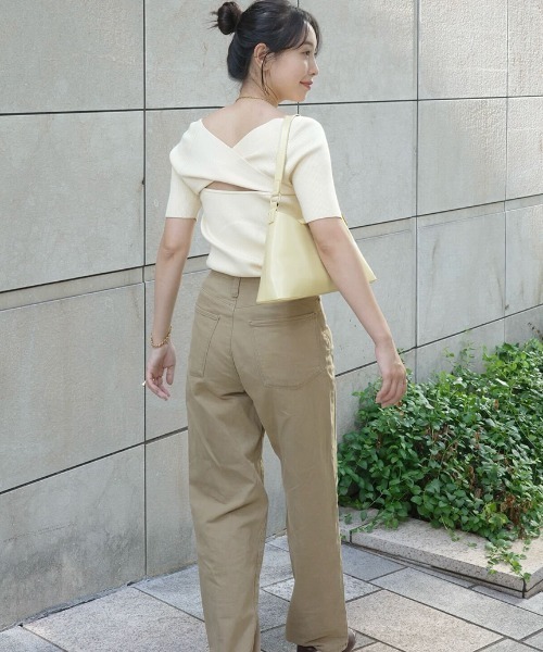 「styling/」 半袖ニット FREE グレー レディース_画像9