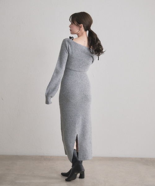 fupel バイカラーアンサンブルニットロングワンピース fupel ワンピース bicolor ensemble knit long onepiece / バイカラー
