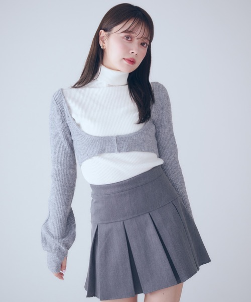 fupel ワンピース bicolor ensemble knit long onepiece / バイカラー