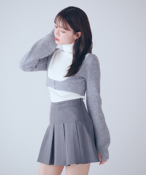 fupel ワンピース bicolor ensemble knit long onepiece / バイカラー