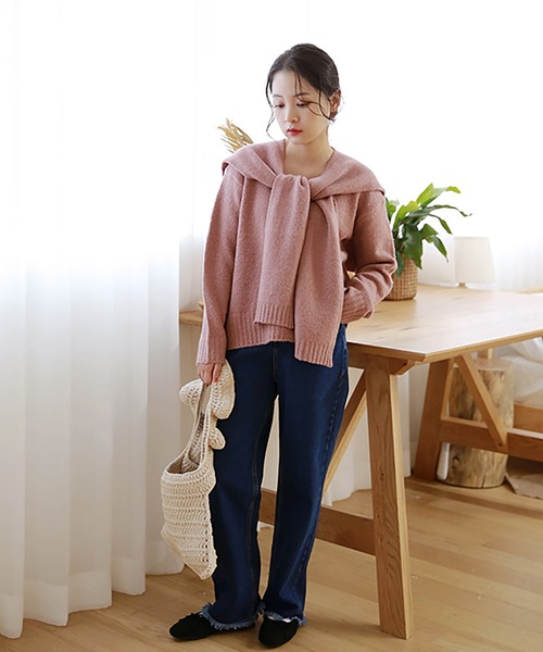 「Isn't She?」 長袖ニット FREE グリーン レディース_画像6
