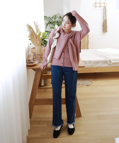 「Isn't She?」 長袖ニット FREE グリーン レディース_画像7