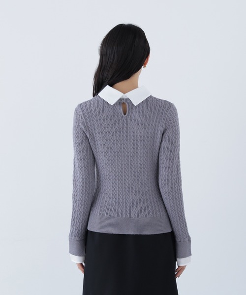 NATURAL BEAUTY BASIC ニット セーター シャツカラードッキング