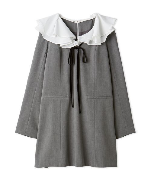 LILY BROWN（リリーブラウン） ワンピース ラッフルカラー付きミニ