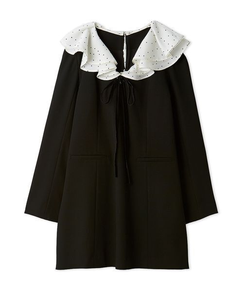 LILY BROWN（リリーブラウン） ワンピース ラッフルカラー付きミニ