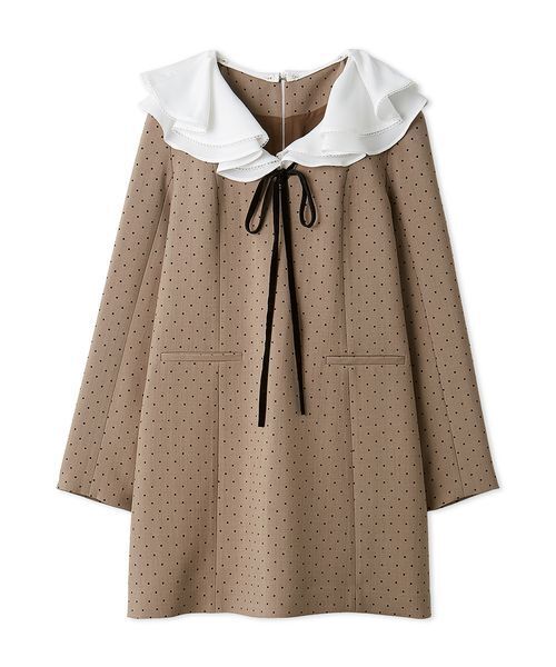 LILY BROWN（リリーブラウン） ワンピース ラッフルカラー付きミニ