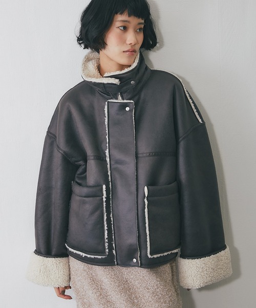 ムートンコート ボアコート ショート丈ムートンコート レディース