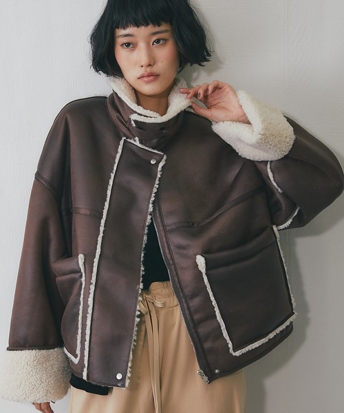 ムートンコート ボアコート ショート丈ムートンコート レディース