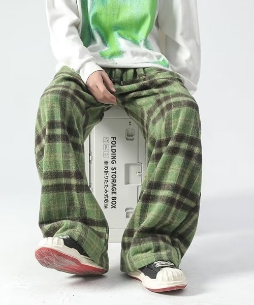 link lot パンツ 「起毛」チェックイージーネルパンツ「UNISEX
