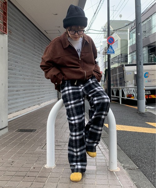 link lot パンツ 「起毛」チェックイージーネルパンツ「UNISEX
