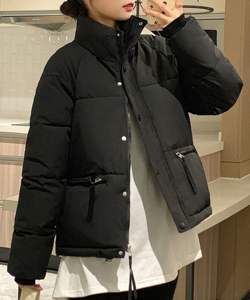 SEU ダウンコート ダウンジャケット ハイネック ショート丈中綿