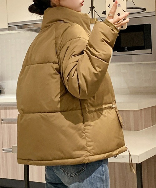 SEU ダウンコート ダウンジャケット ハイネック ショート丈中綿