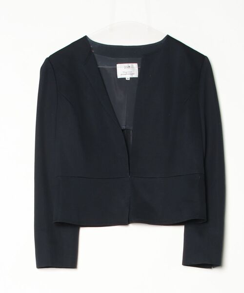 23区（ニジュウサンク） ノーカラージャケット 38 ネイビー レディース