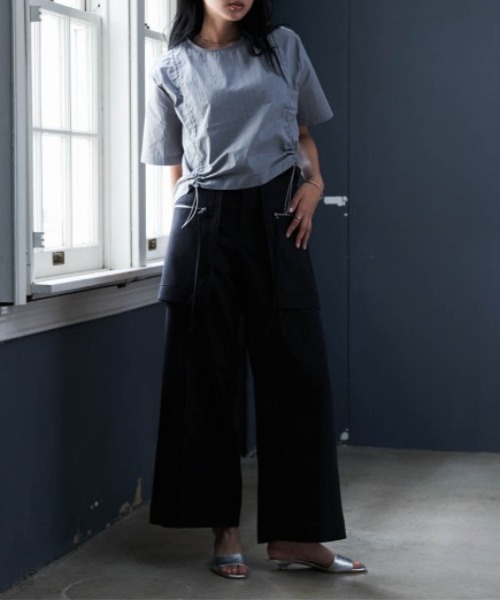 「solleim」 半袖ブラウス M グレー レディース_画像7