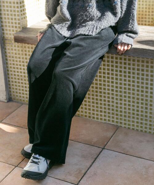 エカル（EKAL）/ベロアストレートパンツ EKAL（エカル） パンツ ベロアストレートパンツ レディース : ZOZOTOWN