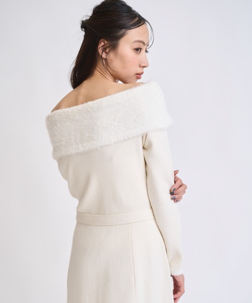 NOELA（ノエラ） ワンピース フェザートリム配色ドッキングワンピース