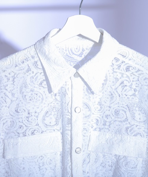 「Ellno Loset」 長袖シャツ LARGE パープル系その他 メンズ_画像3