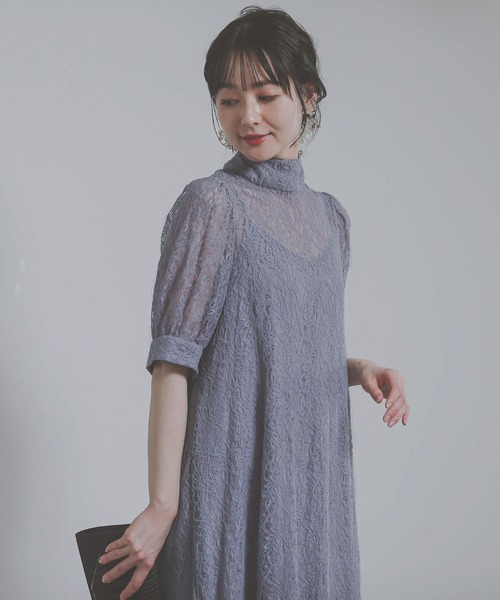 「Kana」 半袖ワンピース M ラベンダー レディースの画像