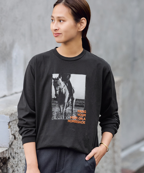 FRAMeWORK（フレームワーク） tシャツ ホースフォトロングTシャツ
