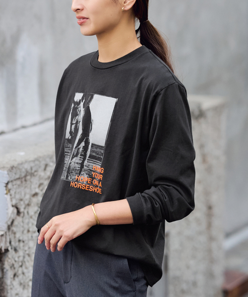 FRAMeWORK（フレームワーク） tシャツ ホースフォトロングTシャツ