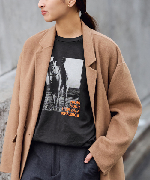 FRAMeWORK（フレームワーク） tシャツ ホースフォトロングTシャツ