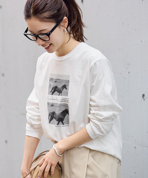 フレームワーク  FRAMe WORK  Tシャツ FRAMeWORK（フレームワーク） tシャツ ホースフォトロングTシャツ