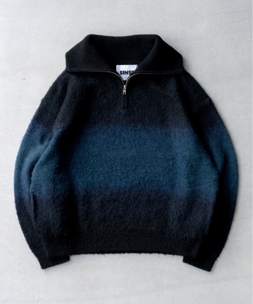 SINSS セーター ニット Wool blend gradation zip knit / ウール