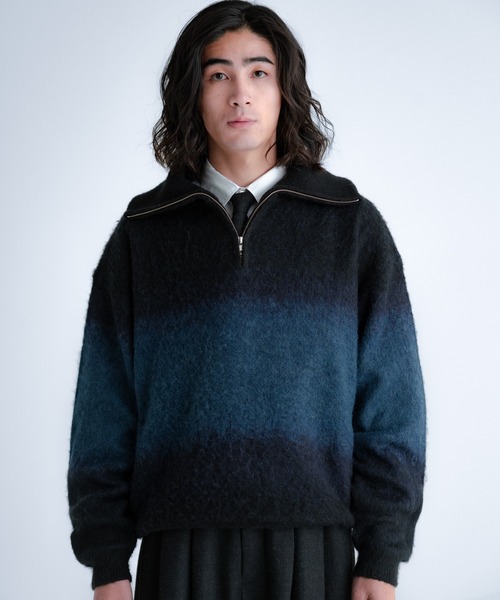 SINSS セーター ニット Wool blend gradation zip knit / ウール