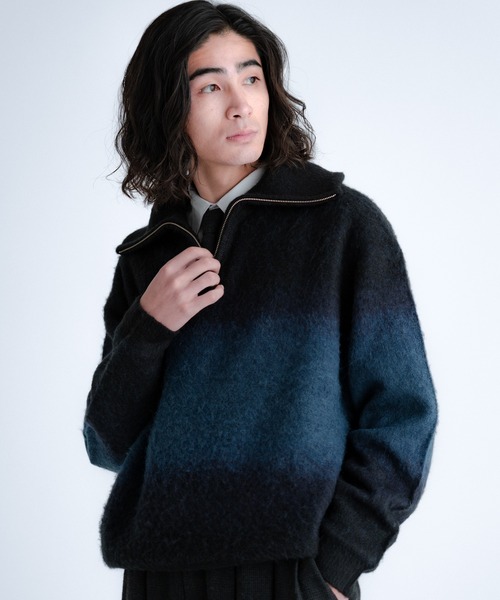 SINSS セーター ニット Wool blend gradation zip knit / ウール