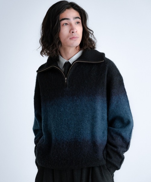 SINSS セーター ニット Wool blend gradation zip knit / ウール